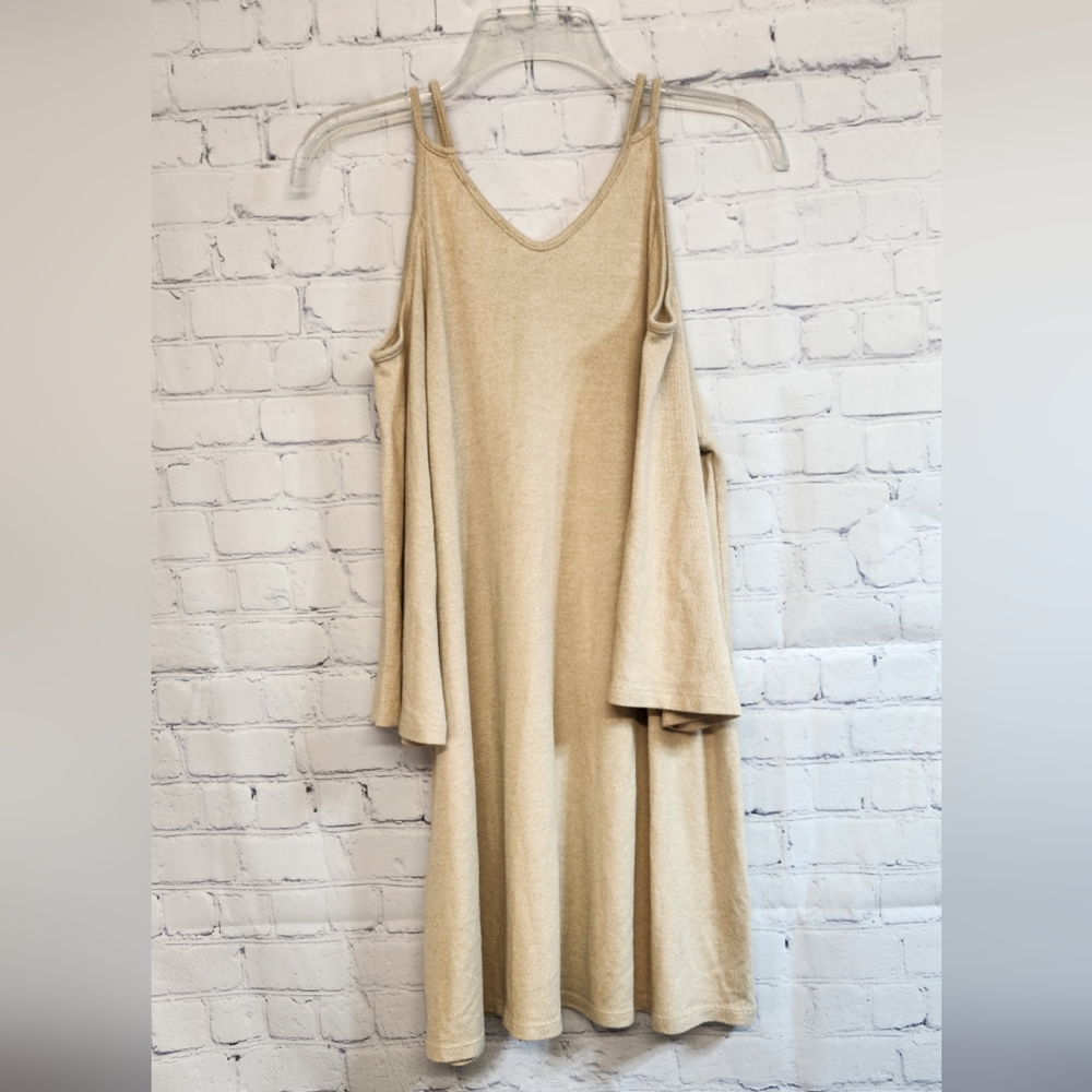 Pull Bear/ Cold Shoulder Tan Tunic Or Mini Dress - Picture 6 of 6